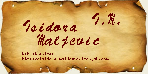 Isidora Maljević vizit kartica